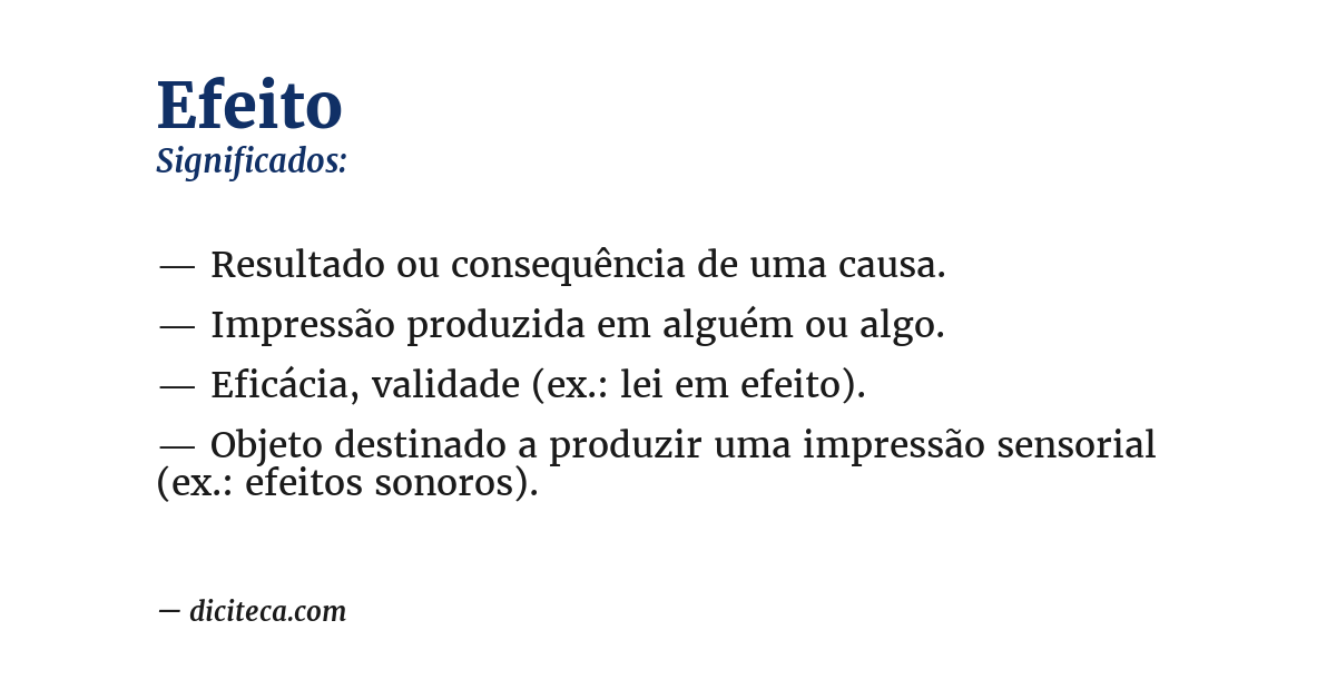 Significado de efeito