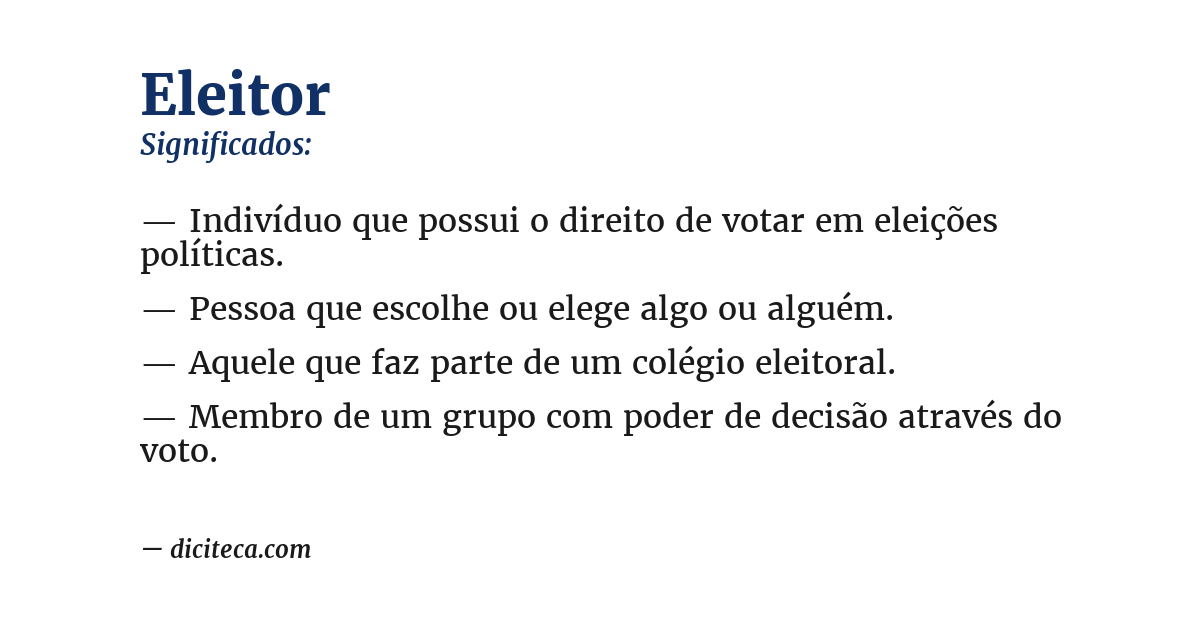Significado de eleitor