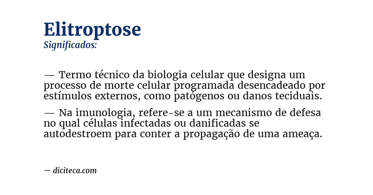 Significado de elitroptose