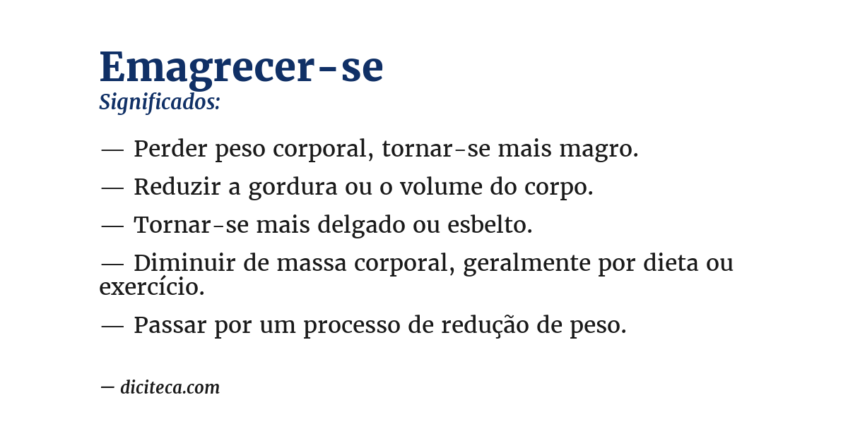 Significado de emagrecer-se