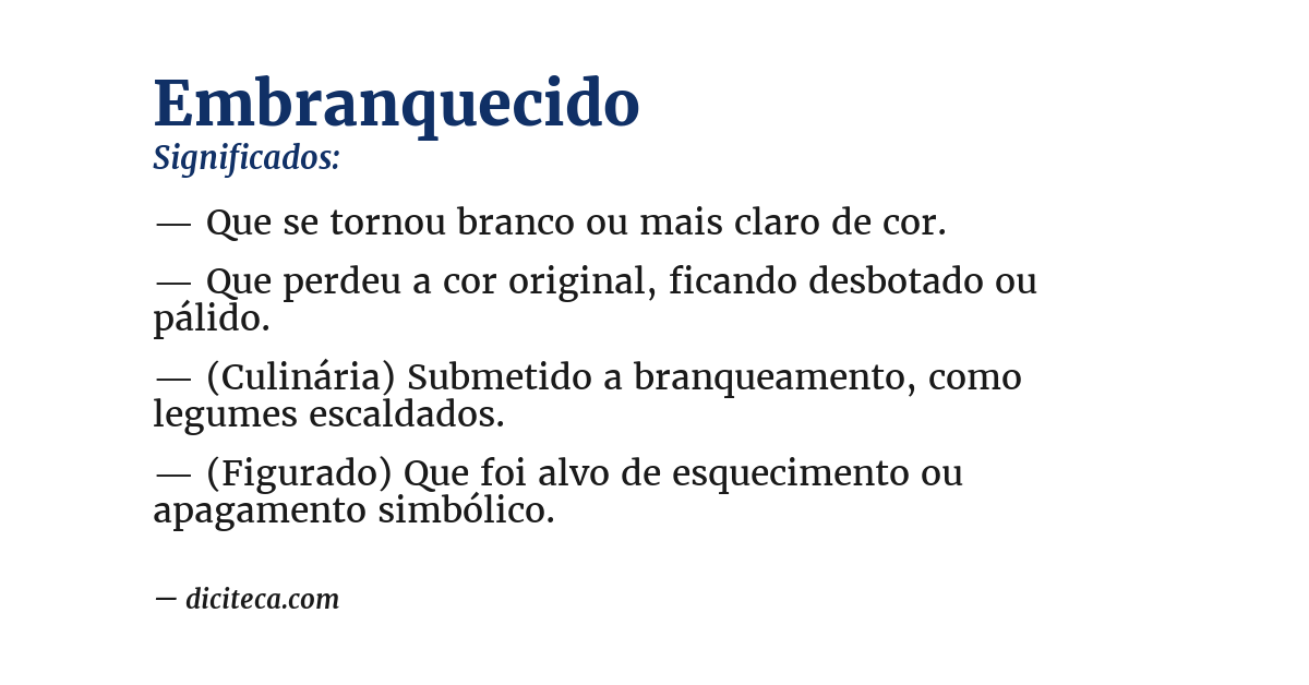 Significado de embranquecido