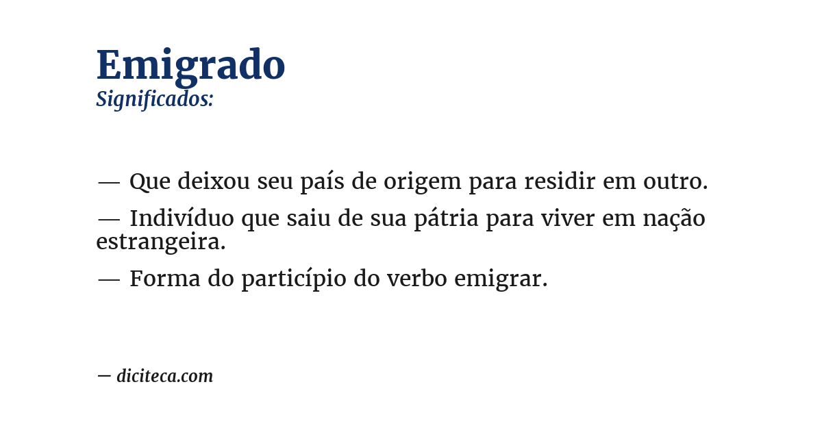 Significado de emigrado