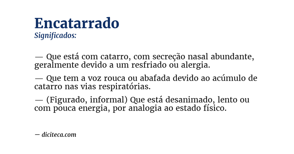 Significado de encatarrado