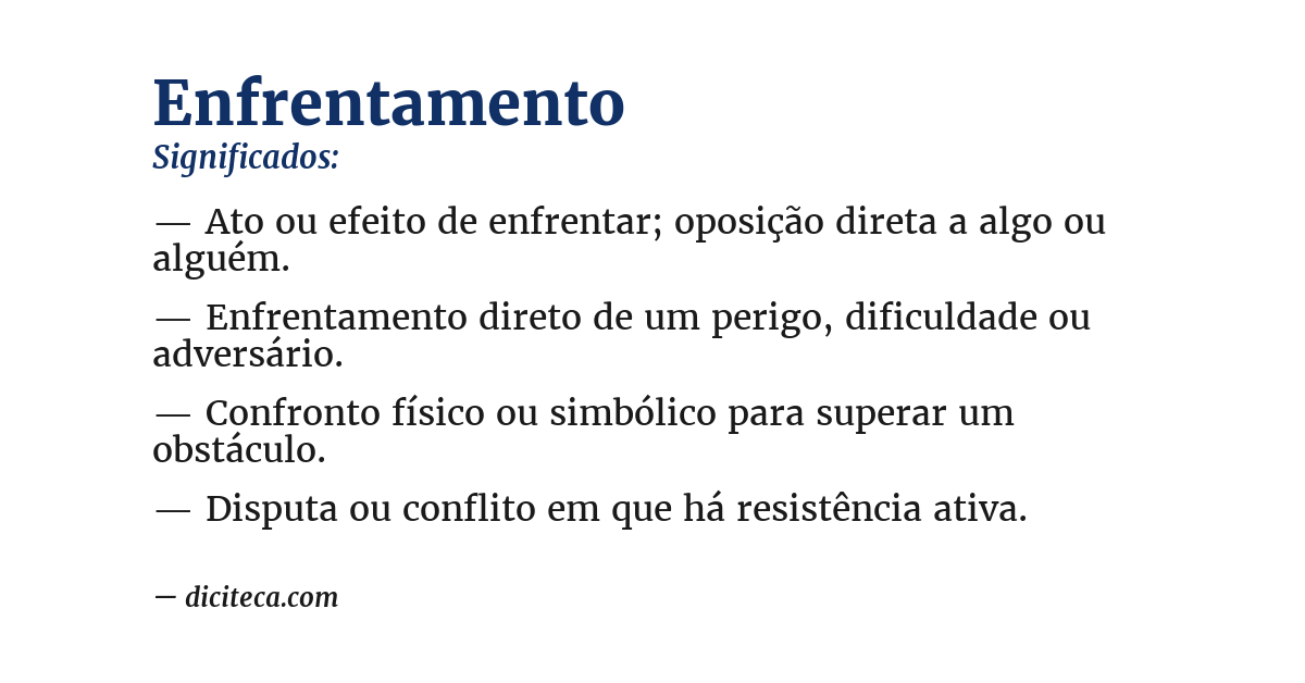 Significado de enfrentamento
