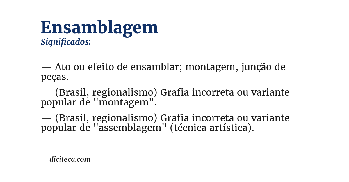 Significado de ensamblagem