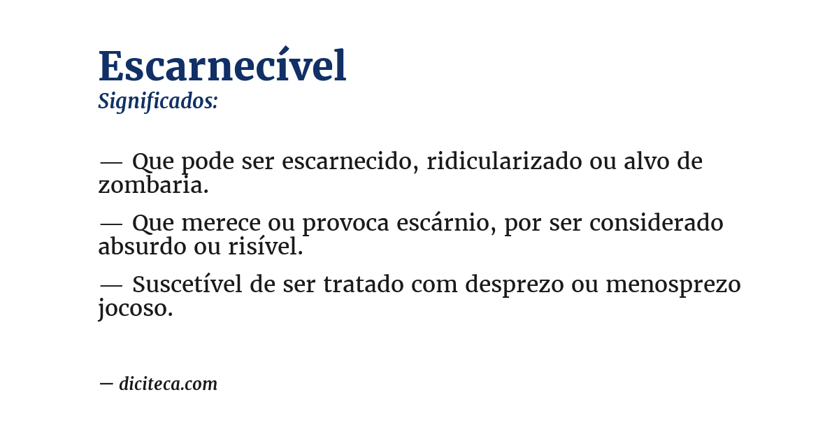 Significado de escarnecível