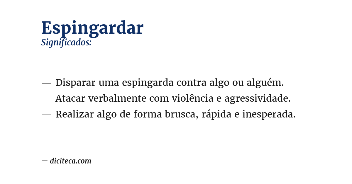 Significado de espingardar