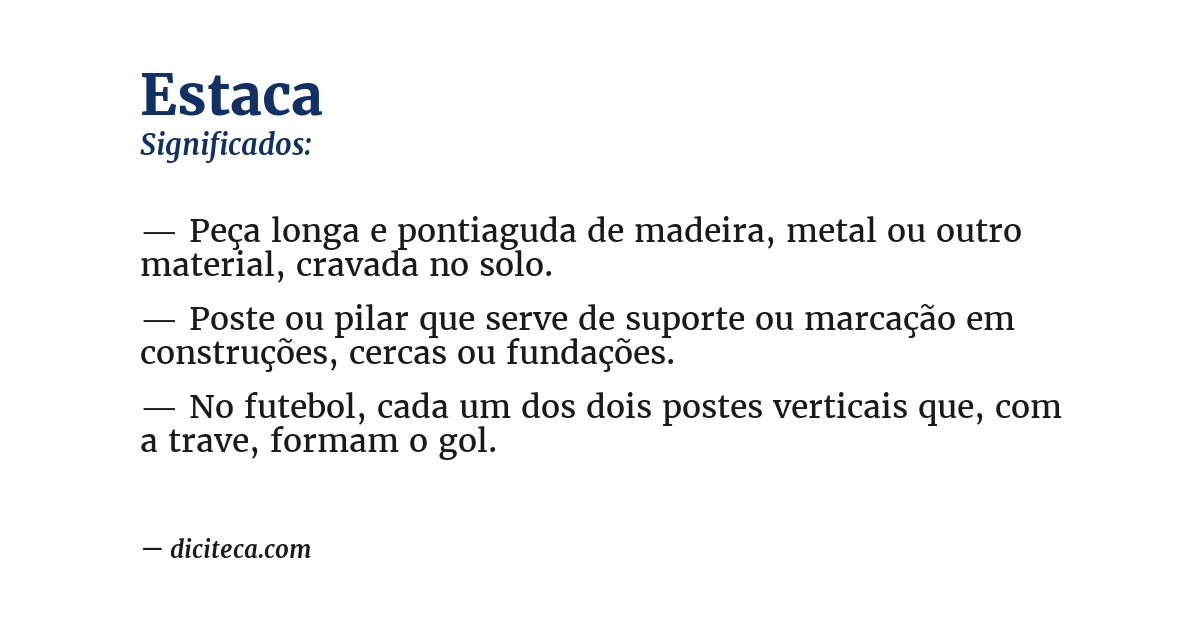 Significado de estaca