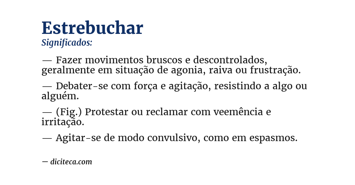 Significado de estrebuchar