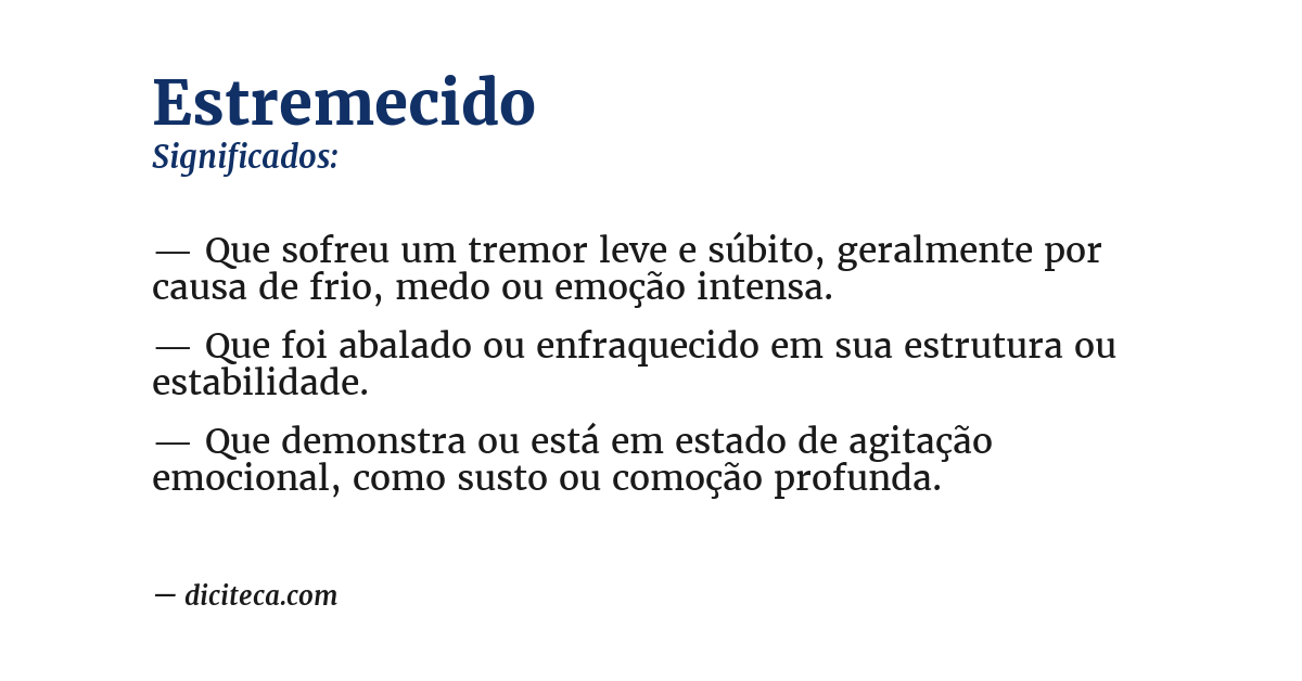 Significado de estremecido