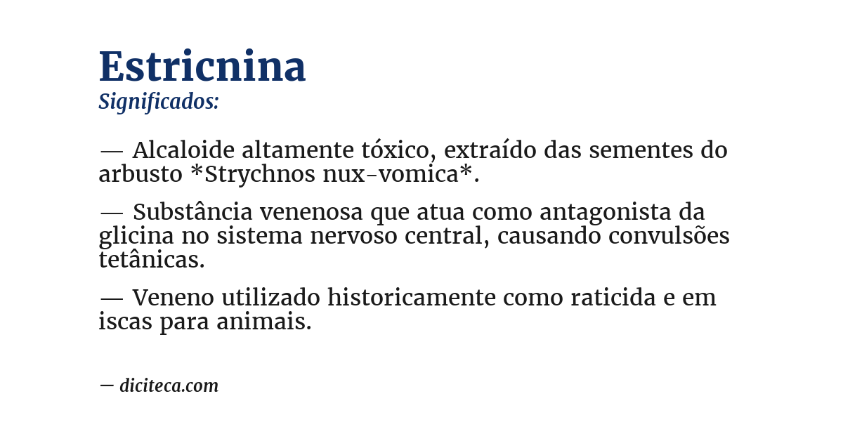 Significado de estricnina
