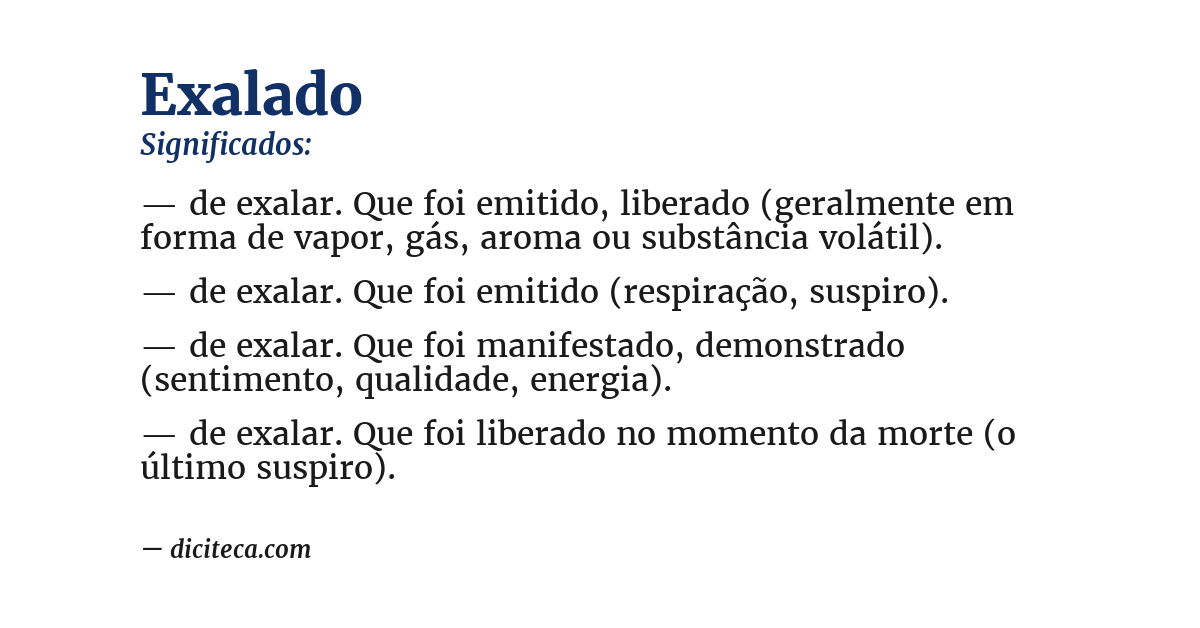 Significado de exalado
