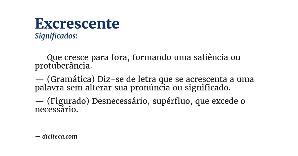 Significado de excrescente