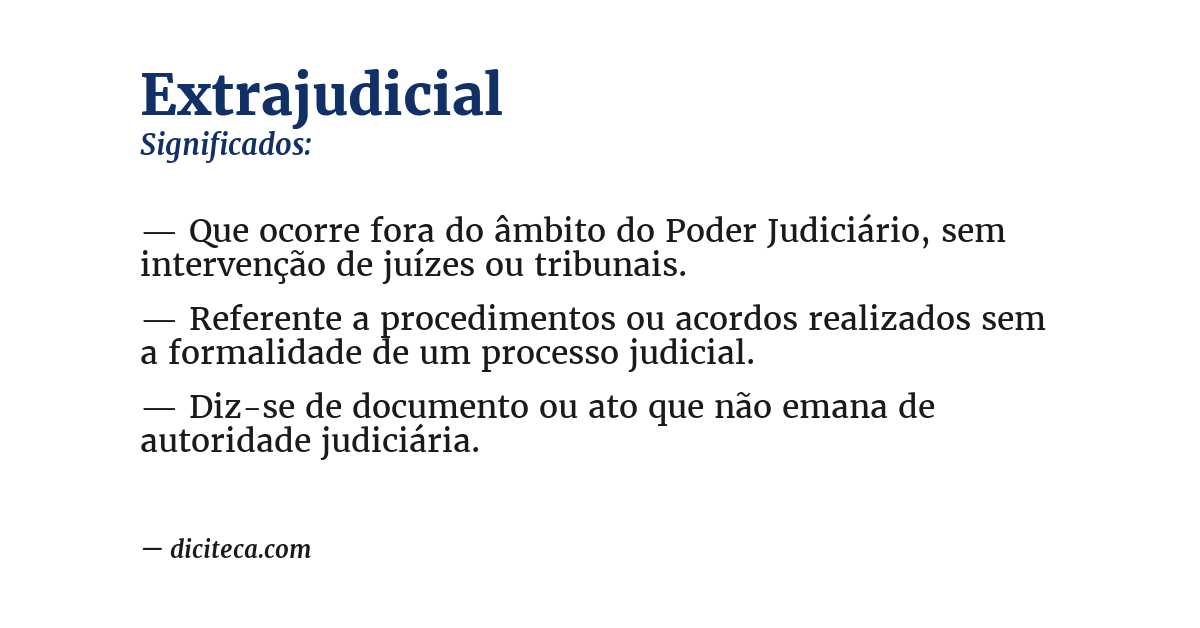 Significado de extrajudicial