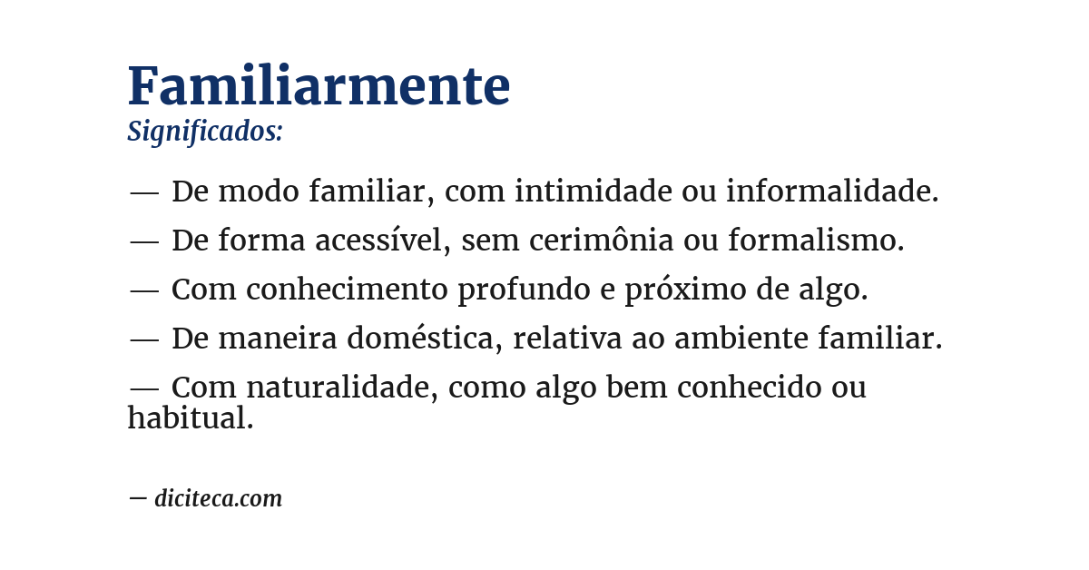 Significado de familiarmente