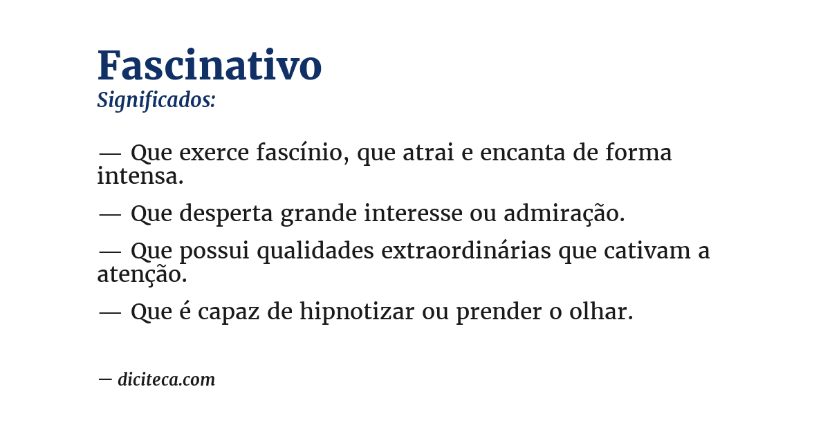 Significado de fascinativo