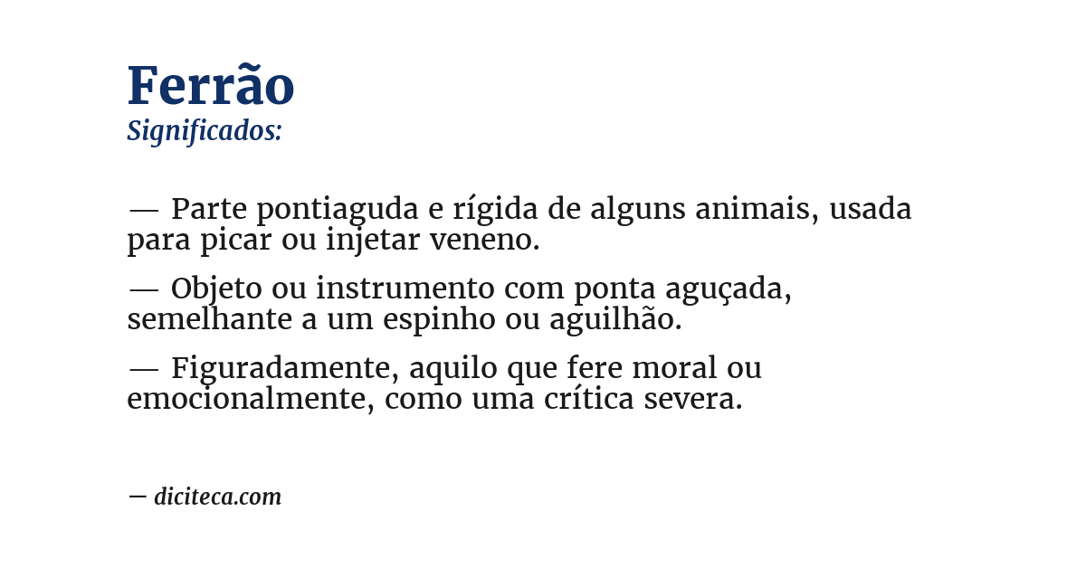 Significado de ferrão