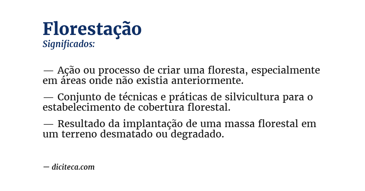 Significado de florestação
