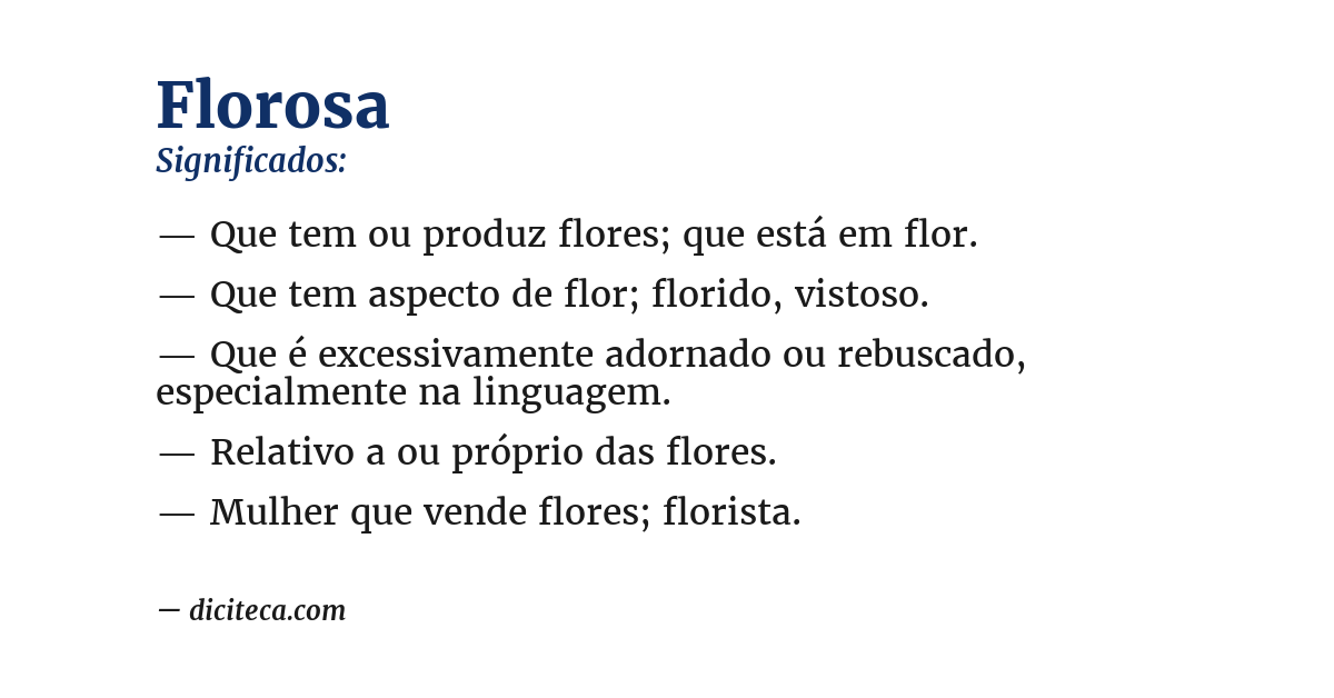 Significado de florosa