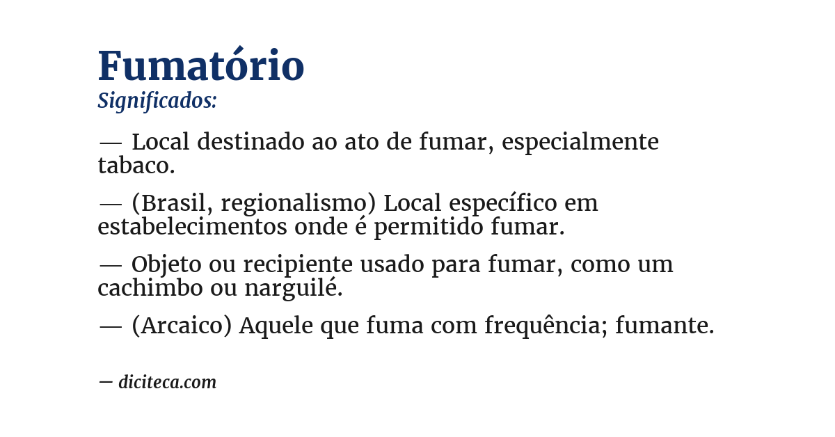 Significado de fumatório