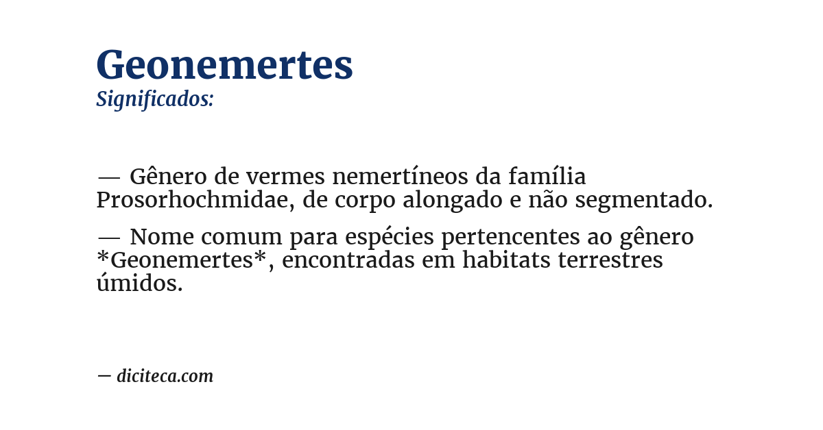 Significado de geonemertes