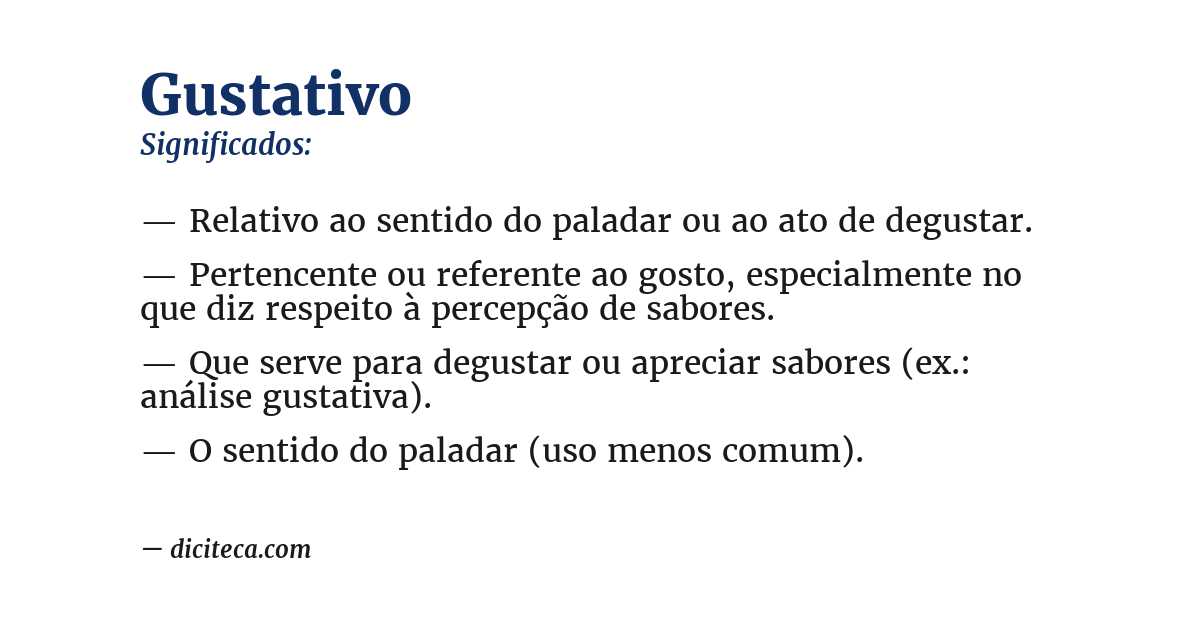 Significado de gustativo