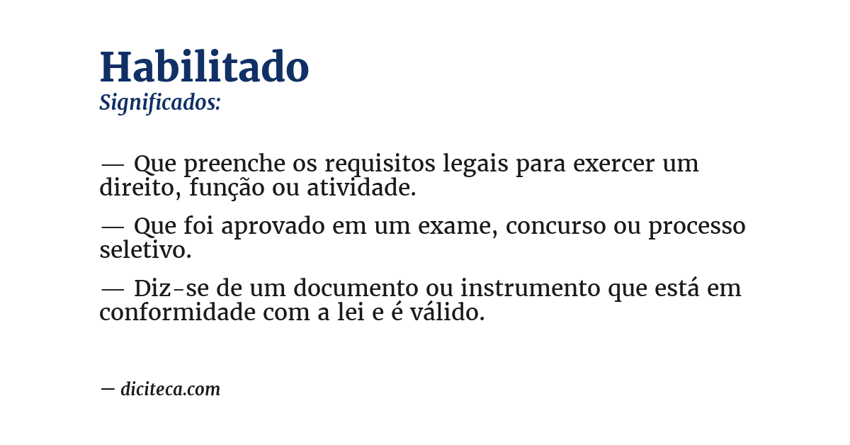 Significado de habilitado