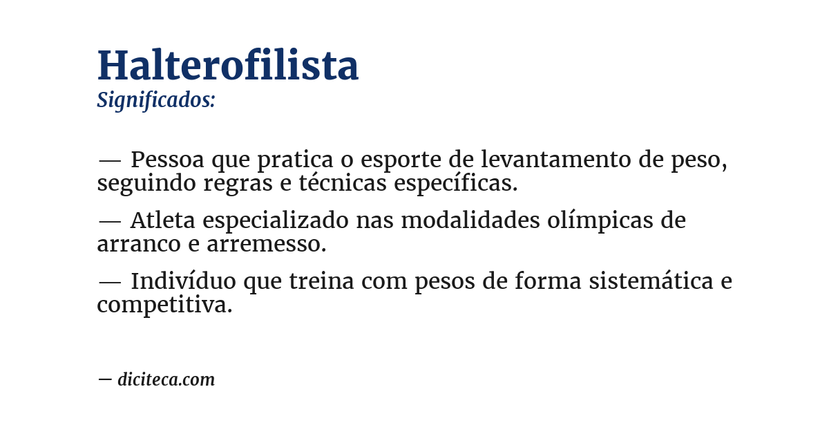 Significado de halterofilista