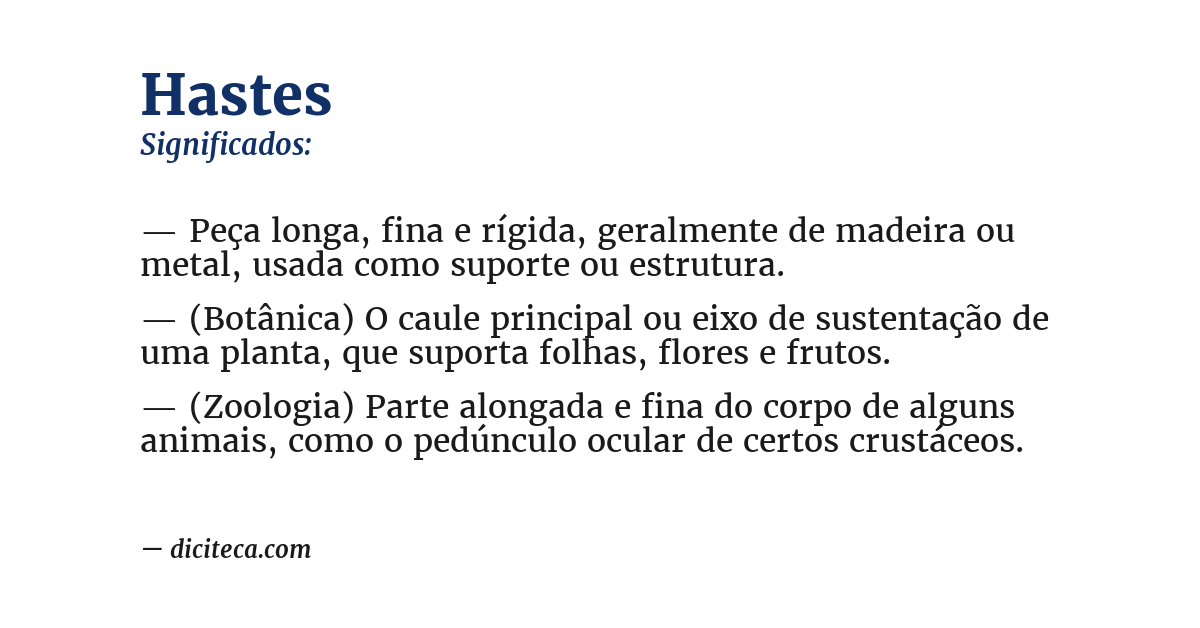 Significado de hastes