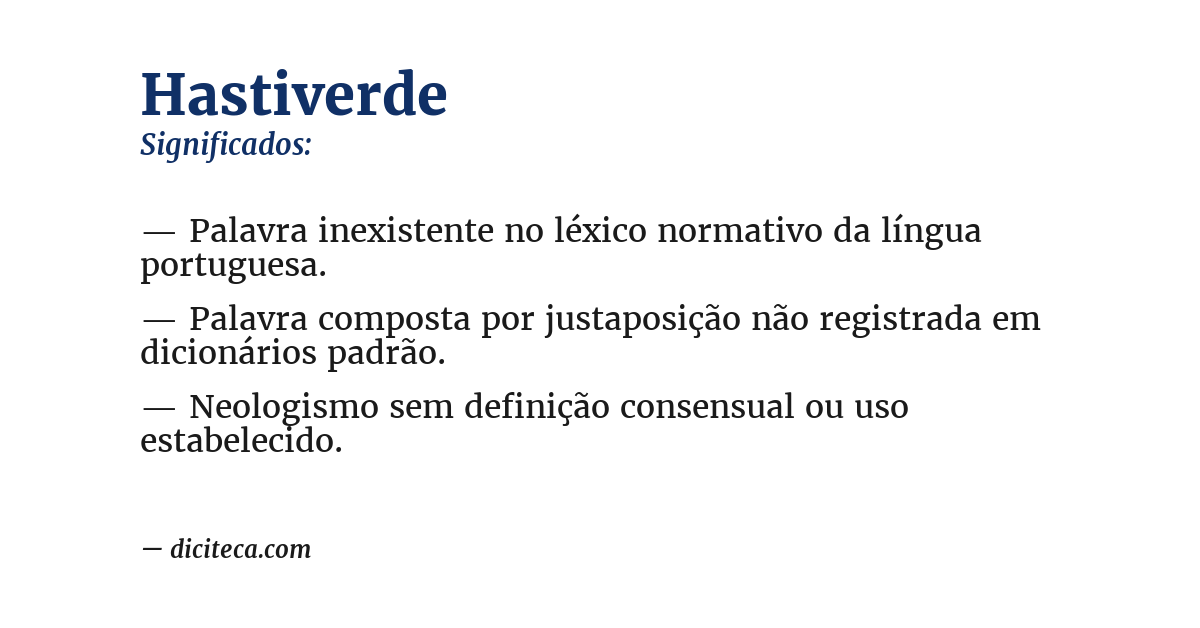 Significado de hastiverde
