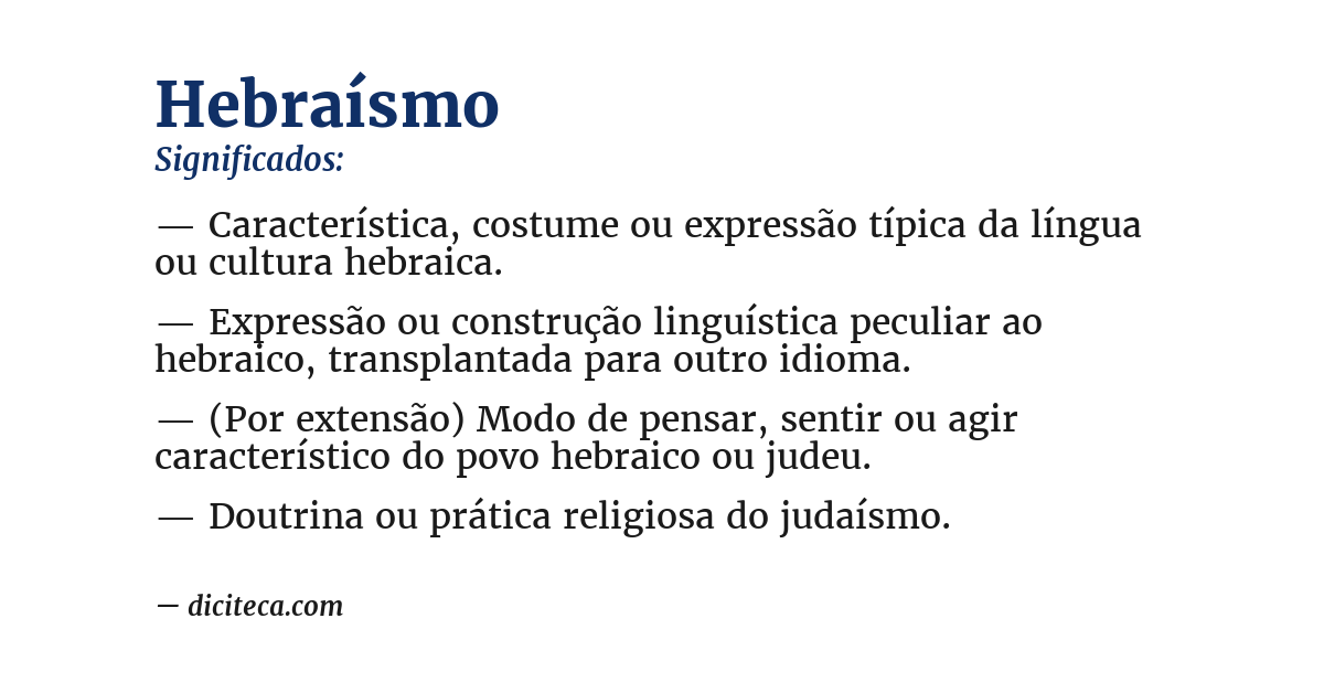 Significado de hebraísmo