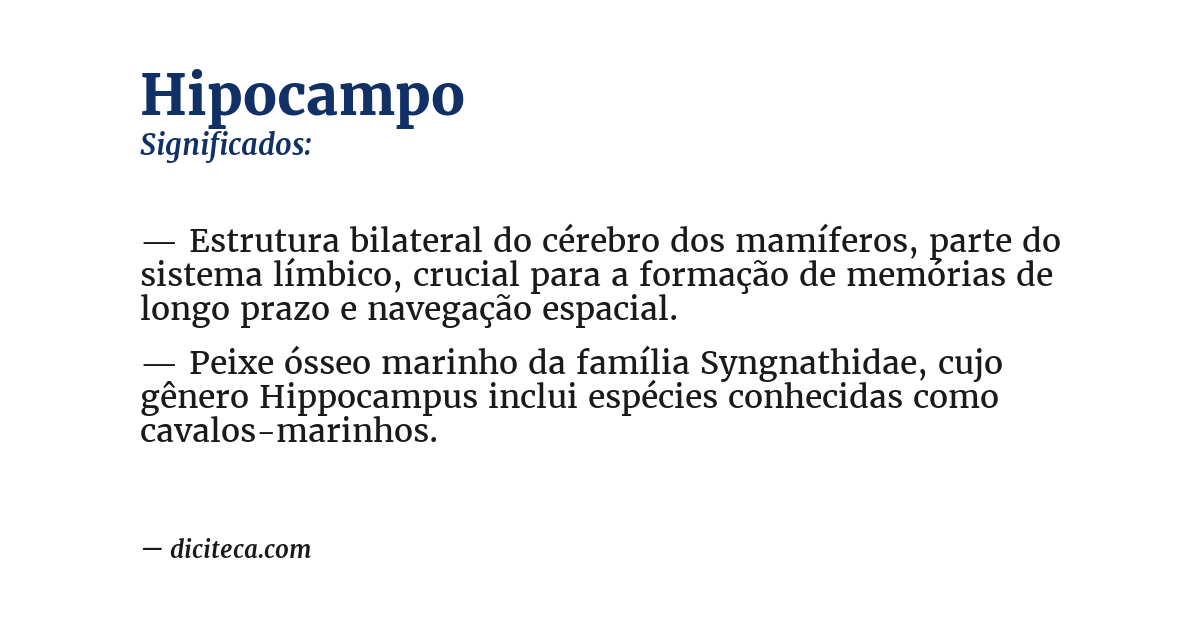 Significado de hipocampo