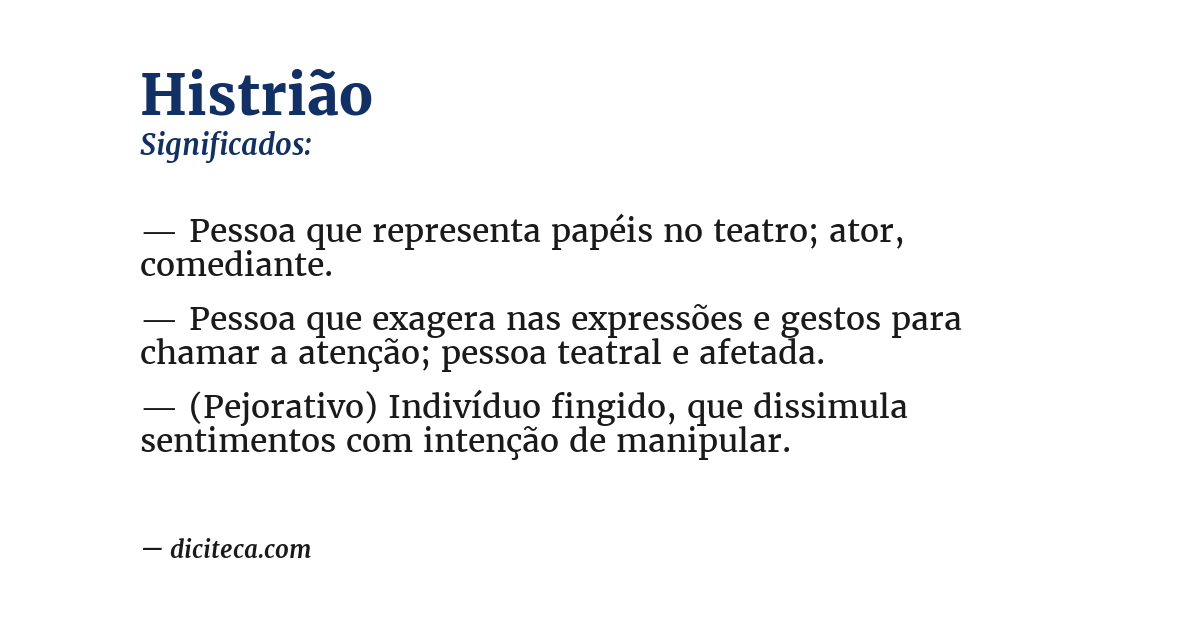 Significado de histrião
