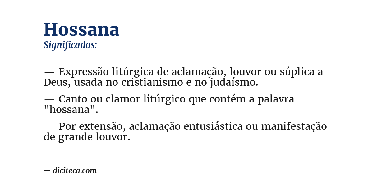 Significado de hossana