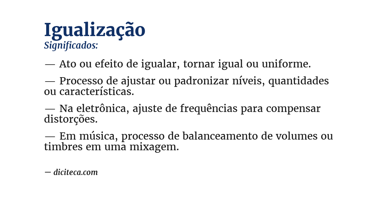 Significado de igualização