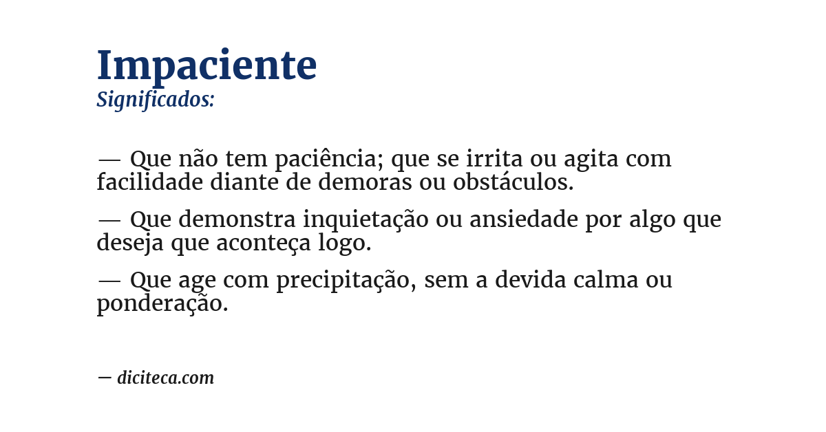 Significado de impaciente
