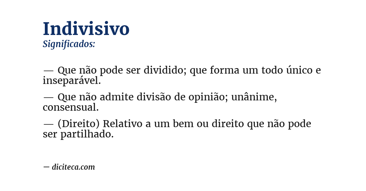 Significado de indivisivo