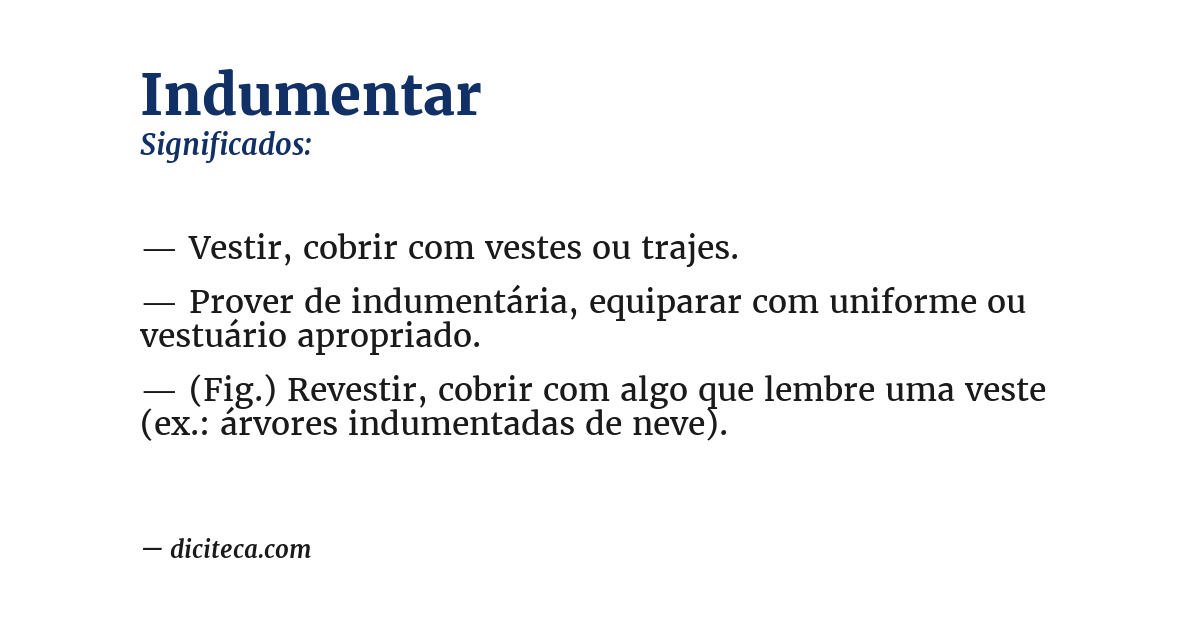 Significado de indumentar