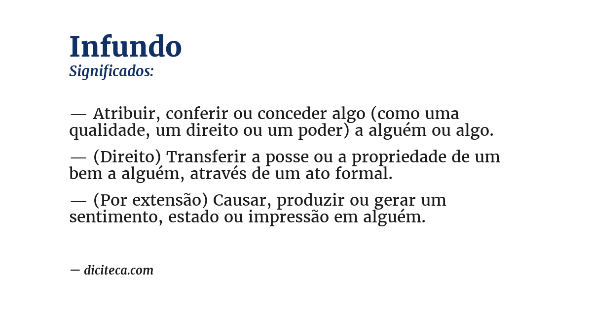 Significado de infundo