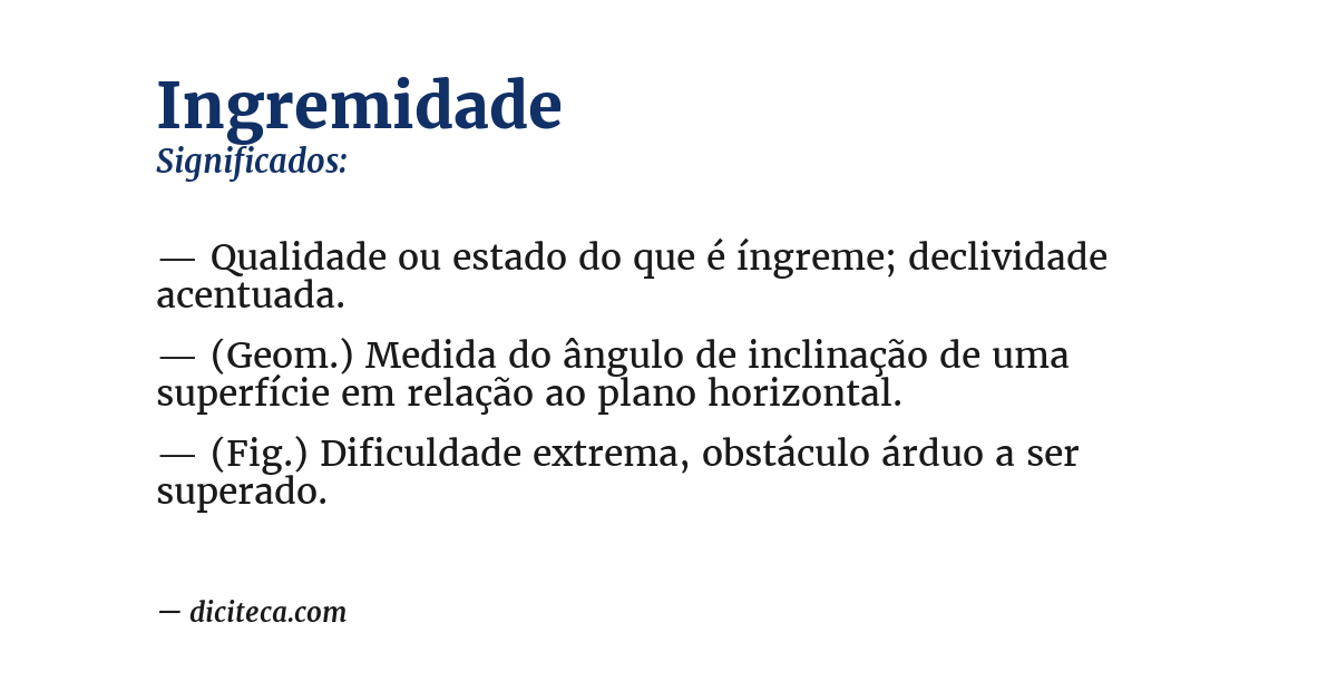 Significado de ingremidade