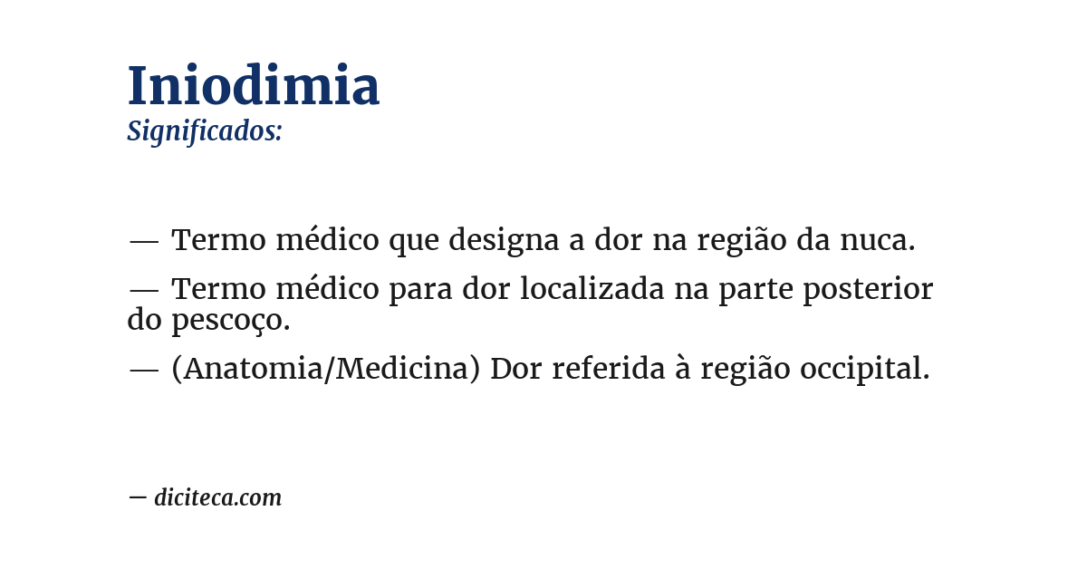 Significado de iniodimia