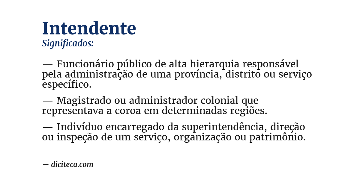 Significado de intendente