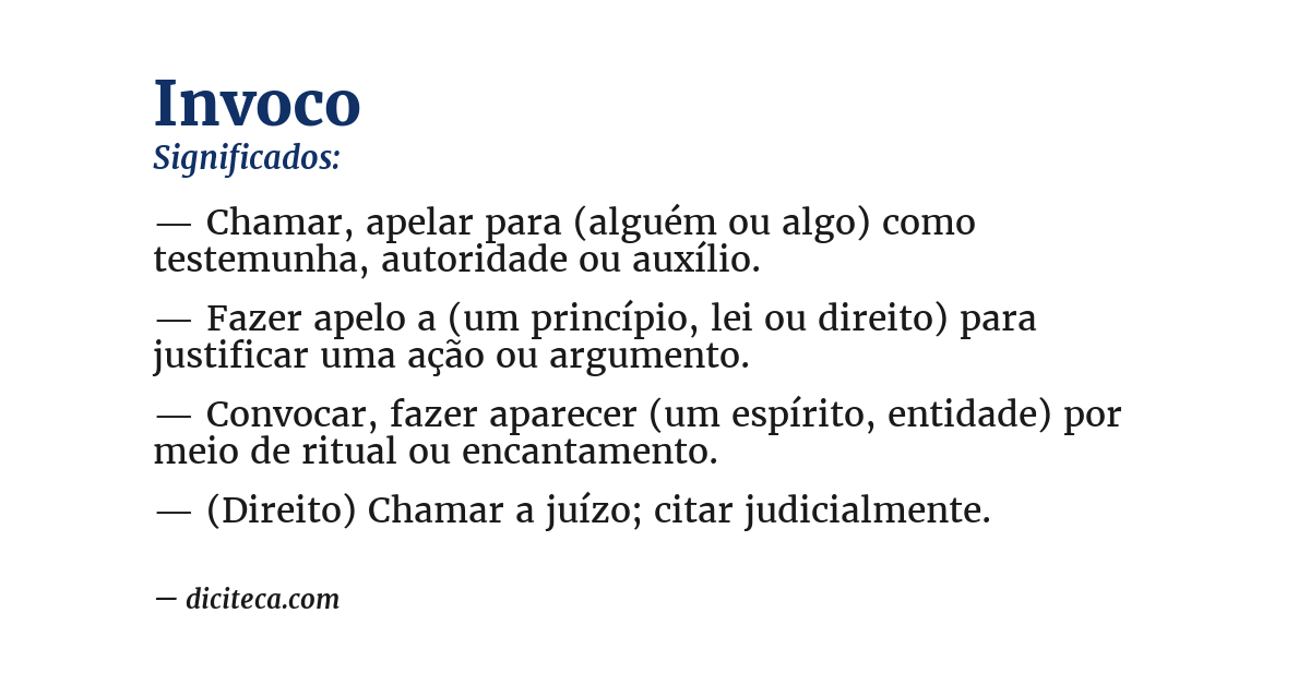 Significado de invoco
