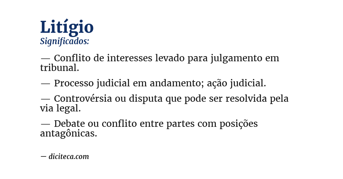 Significado de litígio