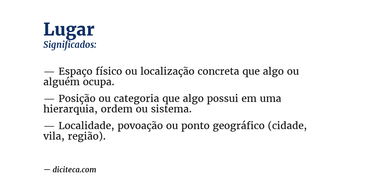 Significado de lugar