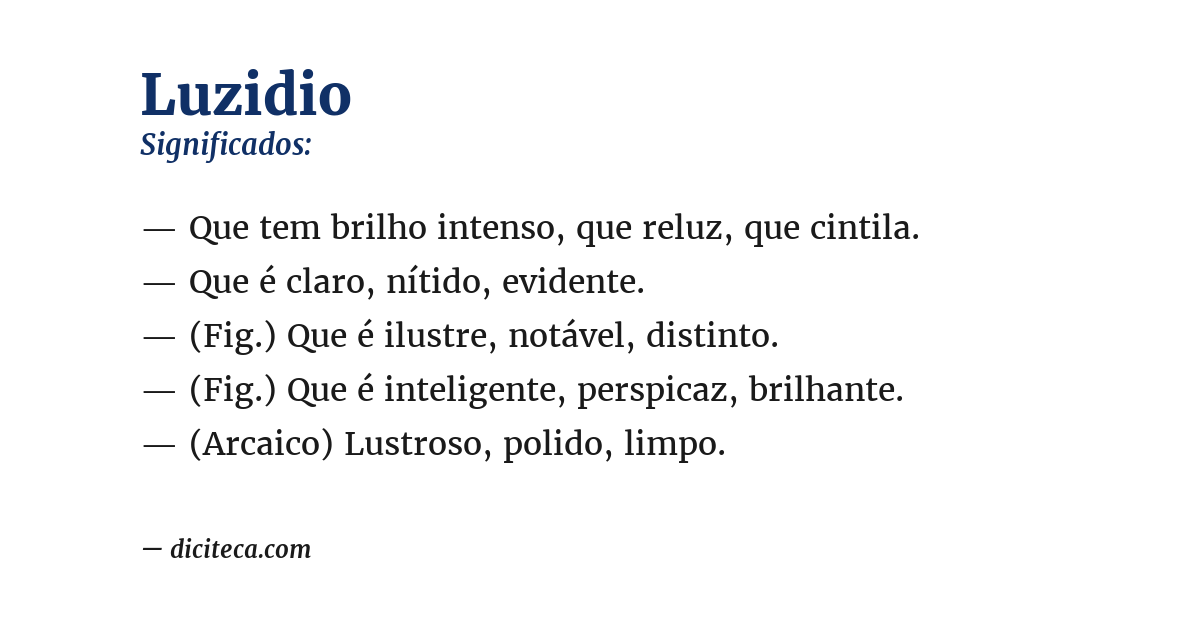 Significado de luzidio