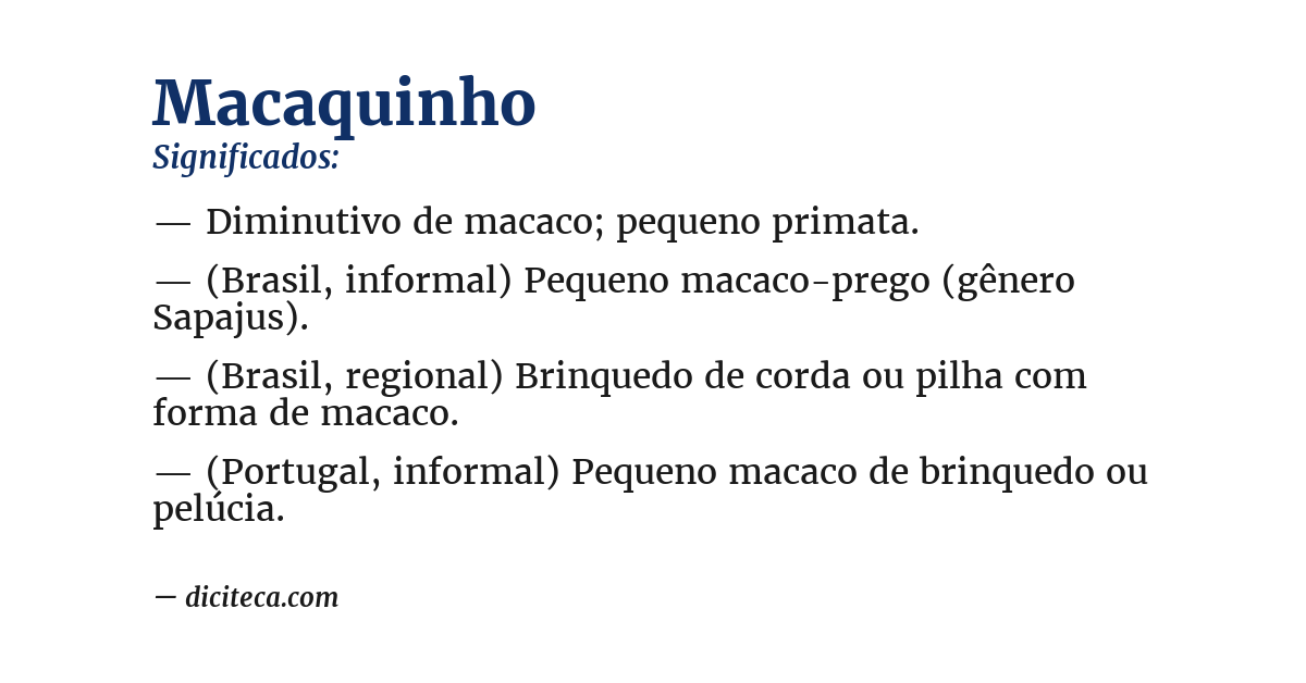 Significado de macaquinho