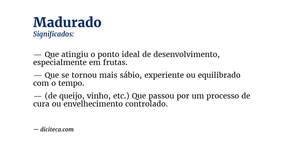 Significado de madurado