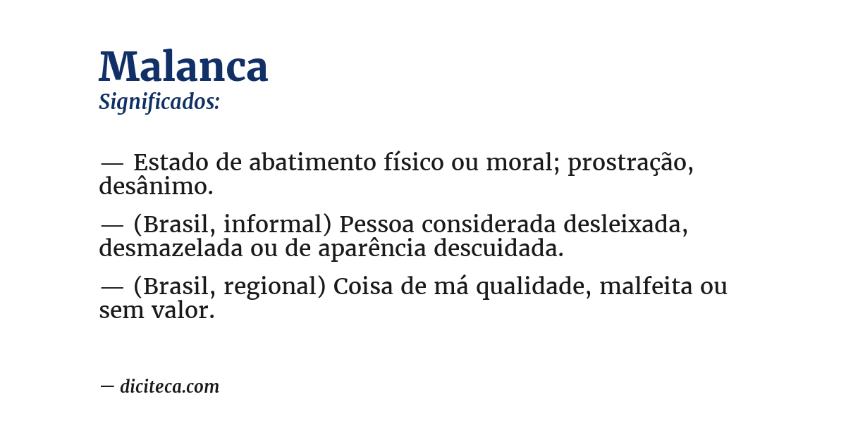 Significado de malanca