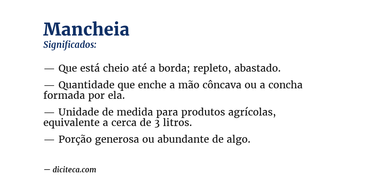 Significado de mancheia